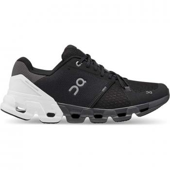 Zapatillas On Cloudflyer 4 Negras y Blancas Anchas