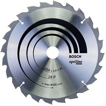 Bosch 2608640434 Optiline Mitre Circular Saw Blade for Wood, 254mm x 2.0mm x 30mm, 24 Teeth, Silver