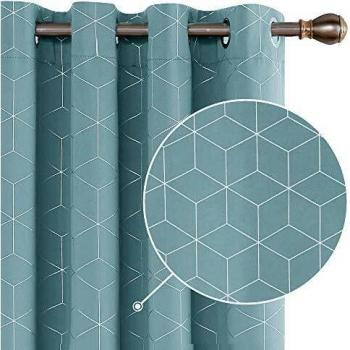 Tende Deconovo 168x138 cm, Termiche e Oscuranti, Anelli Blu‑Diamante