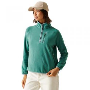Female 14 Green Insulated Half‑Zip Hoodie