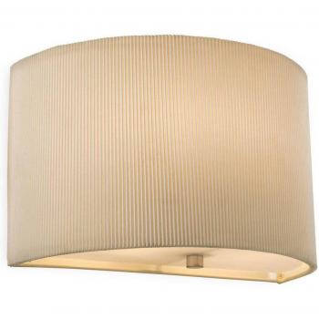 Clio 1 Cream E27 Down Wall Light Chrome Shade