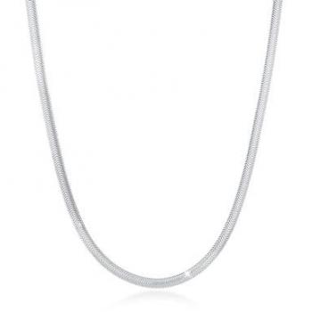 Elli PREMIUM Damen Halskette Flach Elegant Schlangenkette 925 Silber Fischgräte 1 ct