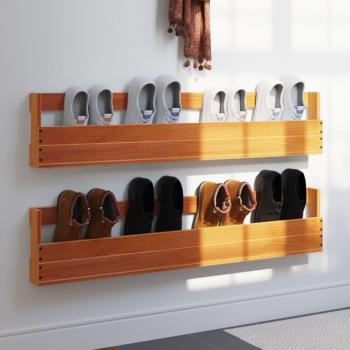 VidaXL Estantes zapatos pared 2 uds madera pino marrón 110x8,5x23,5 cm