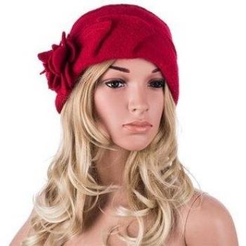 Casquette en laine bouillie pour femmes 1920s