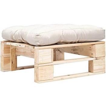 Vidaxl Repose-Pieds Palette Jardin et Coussin Sable Bois Naturel