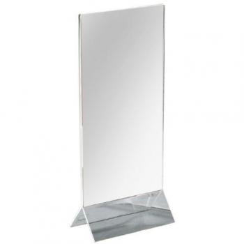 Présentoir de table en acrylique, droit, 1/3 A4, pack de 2