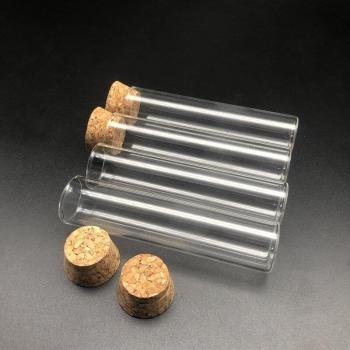 Contenedor de laboratorio vidrio plano 12 unidades por lote con corcho