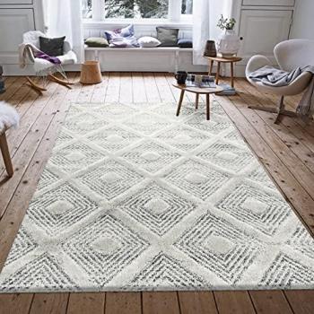 Tapis Bohème Berbère à Relief Doux 160x230cm Ivoire Crème