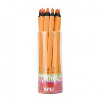 Apli Jumbo Lapis Trigono Fluorescente 5 mm – Tenuta Superiore e Ampia Copertura – Arancione Brillante