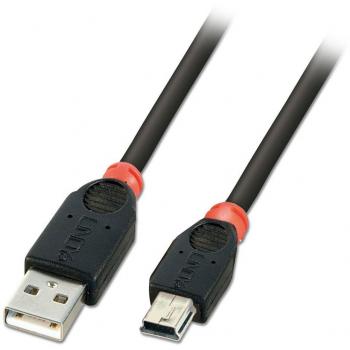 Lindy 5 m USB‑2.0 Kabel mit A‑ und Mini‑B Anschlüssen (schwarz)