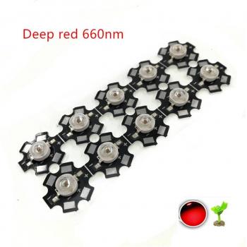 Kit de 100 LEDs de cultivo 3W 660nm rojo profundo / 630nm rojo SMD COB