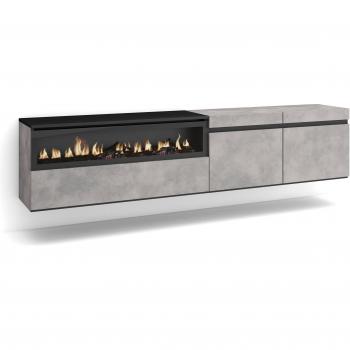 Mueble TV Estilo Moderno con Chimenea