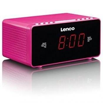 Lenco CR‑510 Radiowecker Pink – Schlummerfunktion, dimmbar, Sleep‑Timer
