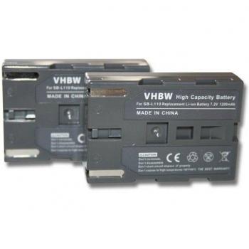 Pack double batterie VHbw 1200 mAh – Convient aux caméscopes Samsung SC‑D590 (T), VP‑D7