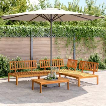 VidaXL 4 Piece Acacia Wood Patio Sofa Set