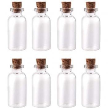 8 pcs Corked Mini Glass Bottles (22 x 50mm)