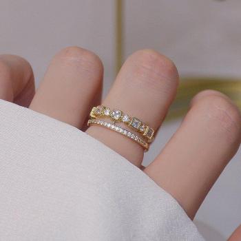 Luxury Adjustable CZ Open Ring in 14K Gold