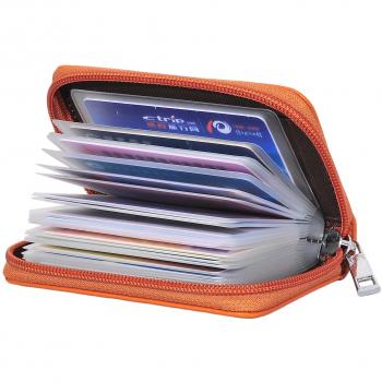 Brown Leather Credit Card Wallet for Men & Women