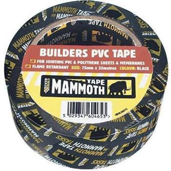 Everbuild Sika EVB2BTBK75 Builder's PVC Tape 75mm x 33m Black