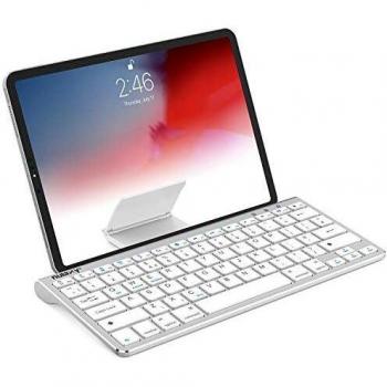 KM13 Bluetooth Keyboard & Slide‑Out Stand (Silver)