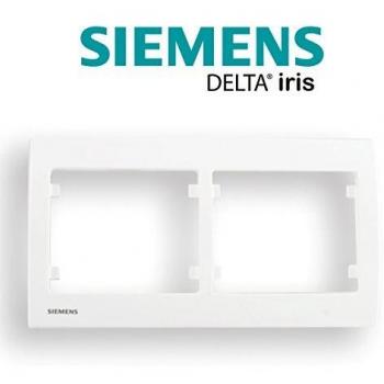 Plaque Double Horizontale Blanc SIEMENS Delta Iris