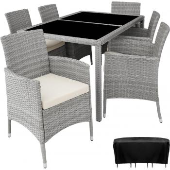 Mueble de jardín ratán 6 plazas