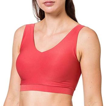SoftStretch Orange V-Neck Crop Top – Size 8-10