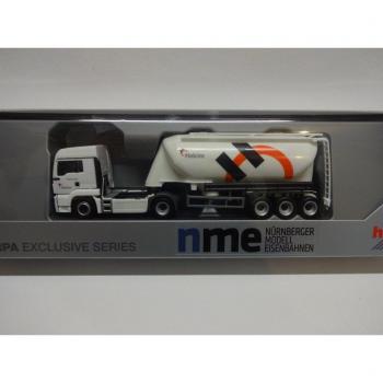 MAN TGS LX Holcim Sattelzug mit Euro 6 und gelben Signalleuchten – Feldbinder Silo 3‑achsig limitiert 1:87 Neu