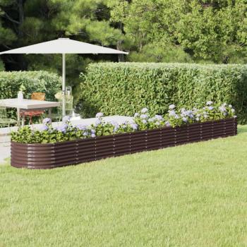 Canteiro Elevado VidaXL 512x80x36cm Aço Castanho – Jardim