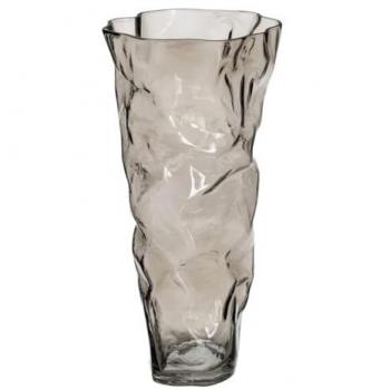 CLICCANDOSHOP Jarrón Gris Cristal 19 x 17 x 38,5 cm