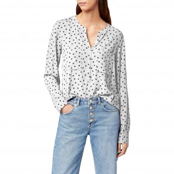 TOM TAILOR Damen Casual Print Blouse, Whisper White 8210