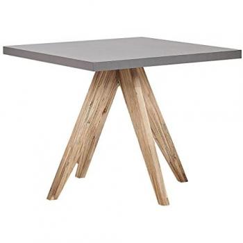Mesa de comedor para jardín 90 x 90 cm con patas de madera de acacia
