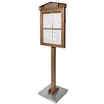 Securit Vitrine RUSTIC, 4 x DIN A4, mahagoni