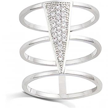 Bague 'Sissi' en Argent rhodié 20 mm couleur blanc argenté