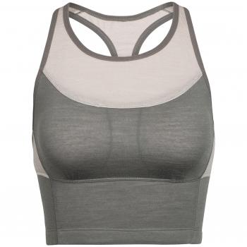 Icebreaker Damen-Meld-Zone Long-Sportbra – Metall/Pumice – XS (2018)