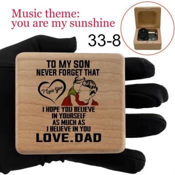 Caja de música Eres mi amor, mecánica, con estampado de frases románticas, de madera, ideal para cumpleaños de papá y regalos para esposa, hijo e hija