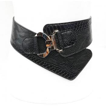 Elastic Waist Crocodile Pattern Belt for Women