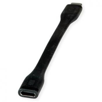 ROLINE USB 4.0 Flachkabel C-C, 0,12 m, 40 Gbit/s, 100 W, Schwarz