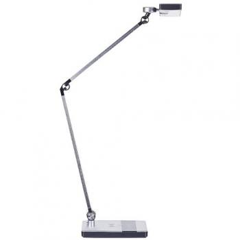 Aluminum Silver Desk Lamp with Stepless Dimming and Wireless Charger