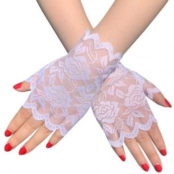 Women’s Short Fingerless Lace Gloves