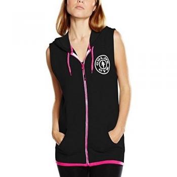 Gold's Gym Muscle Joe Sudadera Sin Mangas Premium para Mujer, Jersey de Deporte, Negro