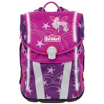 Scout Sunny Deluxe Schulranzenpaket (4 Stück) – Safety Light, Einhorn-Stern Design