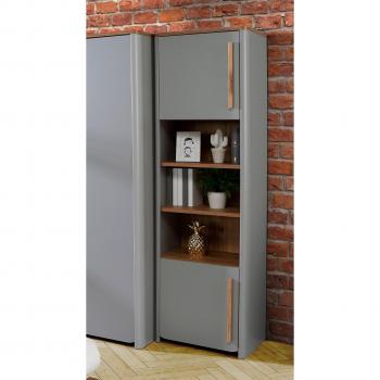 FORTE Standregal Surfino Grau/Catania Eiche 58,6x194,2x41,3 cm