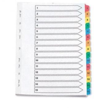 Q-Connect A4 Multi-Punched Reinforced Numbered Tabs 1-15