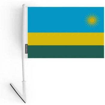 Adhesive Rwanda Flag Bundle – 5 Units, 14 × 21 cm, Bright Colors, Polyester