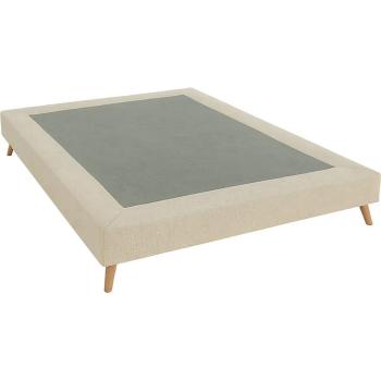 Base nórdica de madera tapizada en beige 105x200