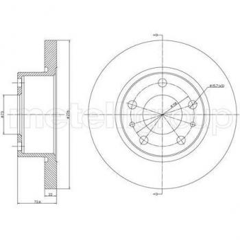 Disque de frein METELLI 23‑0570 – 73,1 % de surface pleine