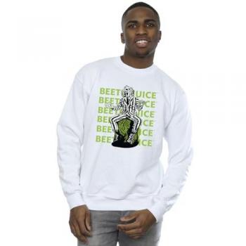 Sudadera con Logo Beetlejuice Pose Repeat Hombre S Blanca