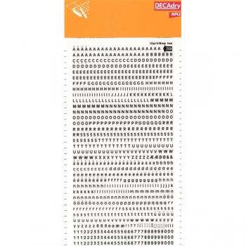 Lettres et Chiffres Autocollants Noirs 3mm