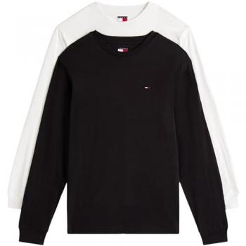 Tommy Jeans 2er-Pack Langärmliges Shirt – Flag‑Logo, Schmaler Schnitt